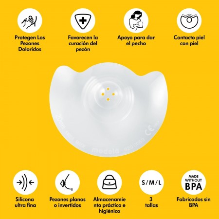 MEDELA PEZONERAS TALLA L 24MM 2 UNIDADES