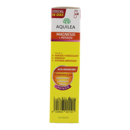 AQUILEA MAGNESIO+ POTASIO 56 COMPRIMIDOS EFERVESCENTES SABOR NARANJA FORMATO XL