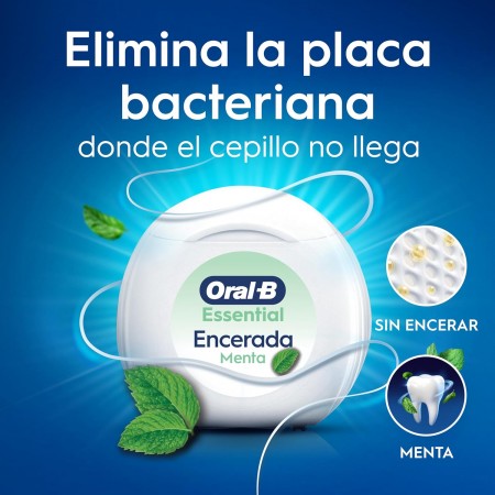 ORAL-B ESSENTIAL FLOSS FLUOR MENTA SEDA DENTAL CON CERA 50M