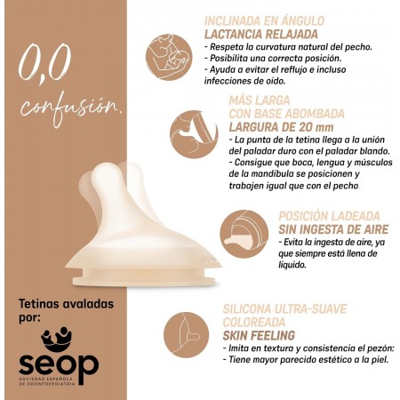 SUAVINEX BIBERON ZERO ZERO FLUJO LENTO COLOR FAIR 180 ML