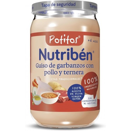 NUTRIBEN POTITOS GUISO GARBANZOS CON POLLO Y TERNERA 1 ENVASE 235 G