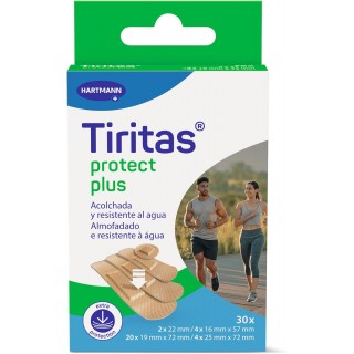 TIRITAS PROTECT PLUS APOSITO ADHESIVO DE 4 TAMAÑOS SURTIDO 30 UNIDADES
