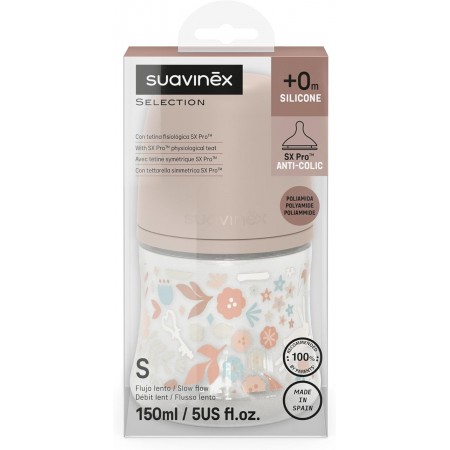 SUAVINEX BIBERON SXPRO TETINA DE SILICONA ANTI COLICO FLUJO S +0 MESES 150 ML