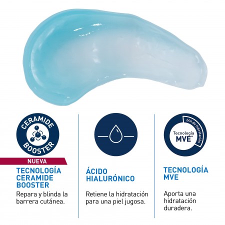 Fórmula con ácido hialurónico y tecnología MVE de CeraVe Water Gel