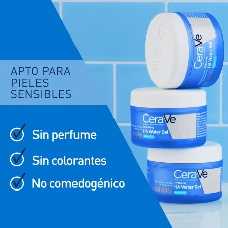 Gel hidratante CeraVe sin perfume y no comedogénico para piel sensible