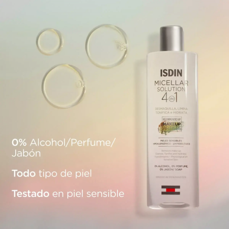 ISDIN SOLUCION MICELAR 4 EN 1 PIELES SENSIBLES 400 ML
