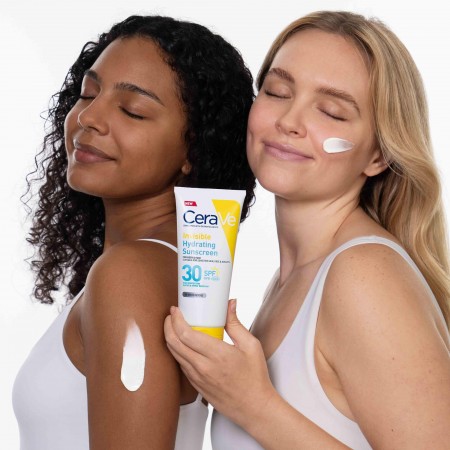 Uso diario del protector solar CeraVe Invisible Hydrating Sunscreen en diferentes tipos de piel