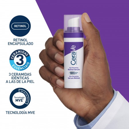 Fórmula de CeraVe retinol con tres ceramidas esenciales idénticas a las de la piel