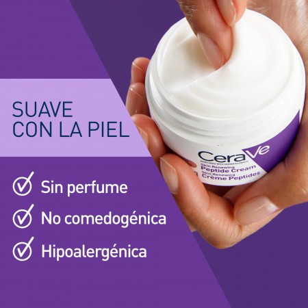 Fórmula hipoalergénica sin perfume y no comedogénica de CeraVe crema reafirmante