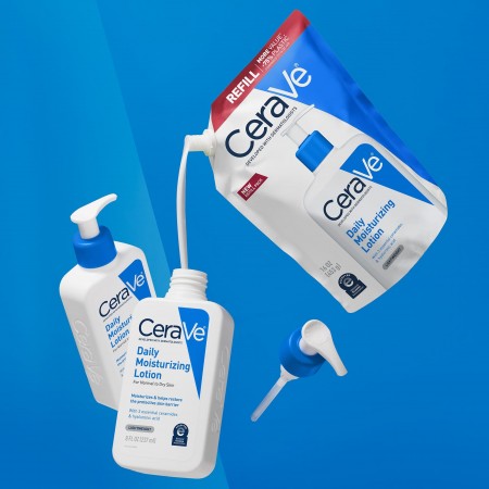 Formato eco-recarga CeraVe loción hidratante para reducir el consumo de plástico