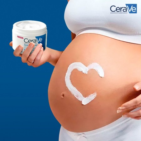 Crema corporal CeraVe apta para el cuidado de la piel durante el embarazo