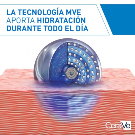 Tecnología de liberación prolongada MVE de la loción corporal CeraVe para hidratación 24 horas