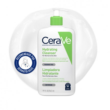 CeraVe Limpiadora Hidratante para piel seca a muy seca recomendada por dermatólogos