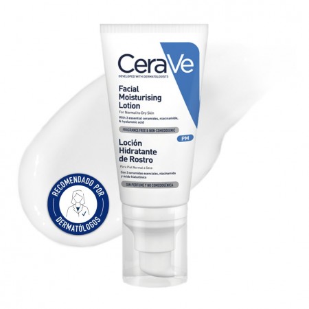 CeraVe Loción Hidratante de Rostro de 52 ml recomendada por dermatólogos