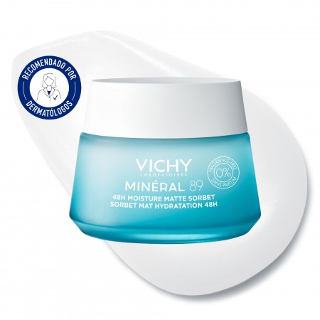 Vichy Minéral 89 Gel Sorbete No Graso de 50 ml recomendado por dermatólogos