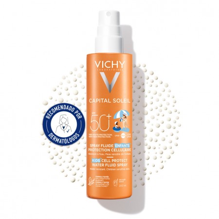 Vichy Capital Soleil Spray Infantil SPF 50+ recomendado por pediatras y dermatólogos