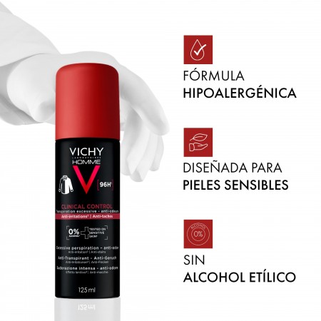 Fórmula hipoalergénica sin alcohol etílico de Vichy Homme ideal para el cuidado de pieles sensibles