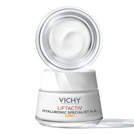 Envase de la crema diaria de día Vichy Liftactiv Hyaluronic Specialist con ácido hialurónico