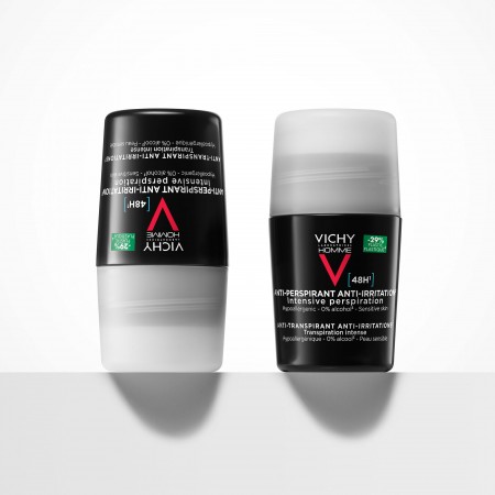 Diseño del envase del desodorante roll-on 48 horas para hombre Vichy Homme