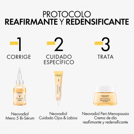 Protocolo reafirmante Vichy Neovadiol con sérum, cuidado específico de ojos y crema hidratante