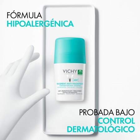Desodorante hipoalergénico Vichy probado bajo estricto control dermatológico