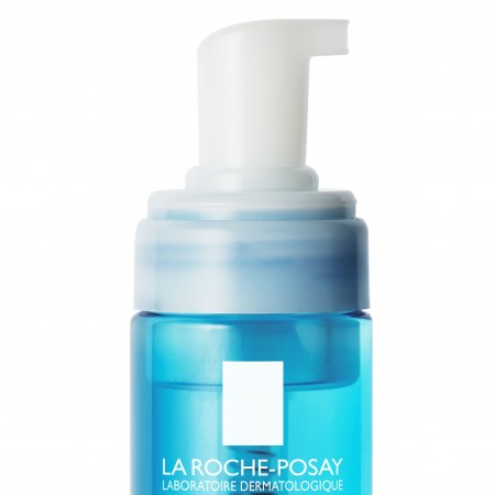 Detalle del dosificador del frasco de espuma micelar suave La Roche-Posay Toleriane