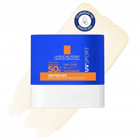 La Roche-Posay Anthelios UVSport Pro-Resistance Stick SPF50+ protector solar en barra deportivo recomendado por dermatólogos