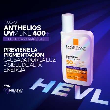 Fotoprotector contra la hiperpigmentación causada por la luz visible de alta energía Anthelios UVMune 400