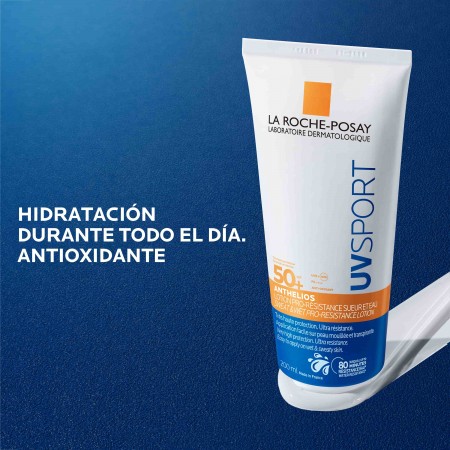 Propiedades hidratantes y antioxidantes de la loción solar deportiva La Roche-Posay Anthelios UVSport