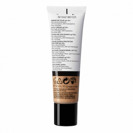 Vista posterior del tubo de 30 ml de La Roche-Posay Anthelios Mineral One SPF50+ Crema 02 Moyenne