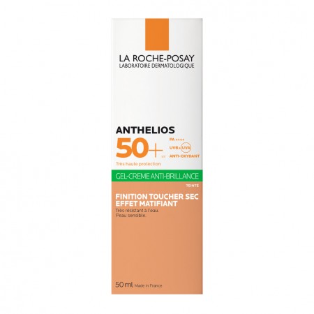 Caja de presentación oficial de La Roche-Posay Anthelios XL Gel-Crema Toque Seco Con Color 50 ml