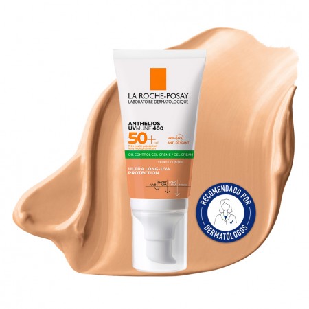 La Roche-Posay Anthelios XL SPF50+ gel-crema toque seco con color recomendado por dermatólogos