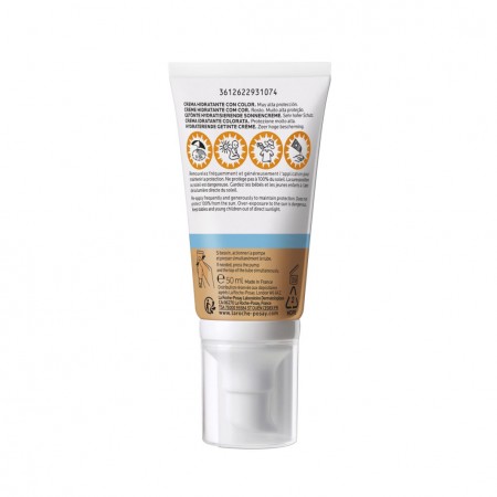 Vista posterior del tubo de 50 ml de La Roche-Posay Anthelios Ultra BB Crema Con Color SPF50+