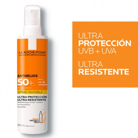 Protector solar corporal de ultra protección UVB y UVA La Roche-Posay Anthelios Fluido Spray SPF50+