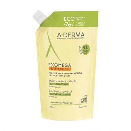A-DERMA EXOMEGA ECO RECARGA ACEITE LAVANTE EMOLIENTE 500 ML