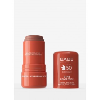 BABE 3 IN 1 COLOR STICK SPF 50 COLOR  MAJILLAS OJOS Y LABIOS