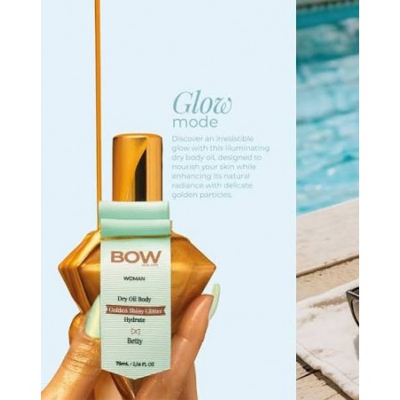 BOW WOMAN DRY OIL BODY ACEITE BETTY GOLDEN SHINY GLITTER 75 ML