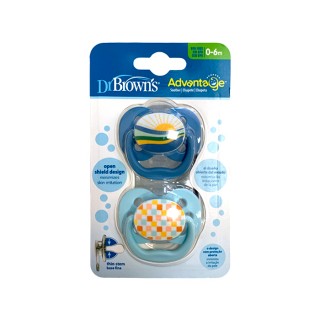 DR BROWN´S CHUPETE ADVANTAGE DE SILICONA REVERSIBLE TALLA 1 DE 0 A 6 MESES 2 UNIDADES