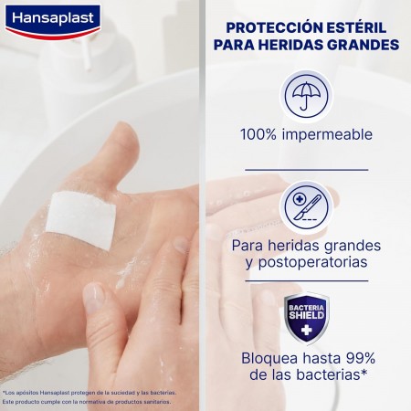 HANSAPLAST APOSITO ESTERIL AQUA PROTECT 15 X 10 CM TALLA 3 XL 5 UNIDADES