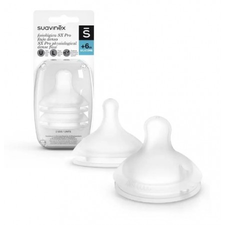 SUAVINEX TETINA SILICONA FISIOLOGICA SX PRO FLUJO L +6MESES 2 UNIDADES