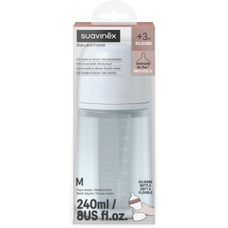 SUAVINEX BIBERON DE SILICONA INTENSE COLOUR + 3 MESES 240 ML