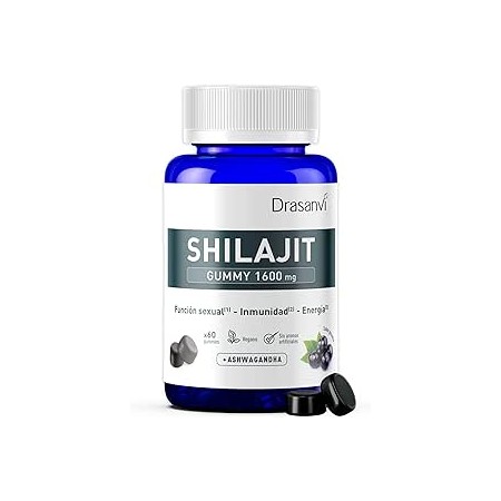 DRASANVI SHILAJIT GUMMY 1600 MG + ASHWAGANDHA 60 GOMINOLAS
