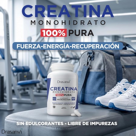 DRASANVI CREATINA MONOHYDRATO 80 MESH SABOR NEUTRO 90 COMPRIMIDOS