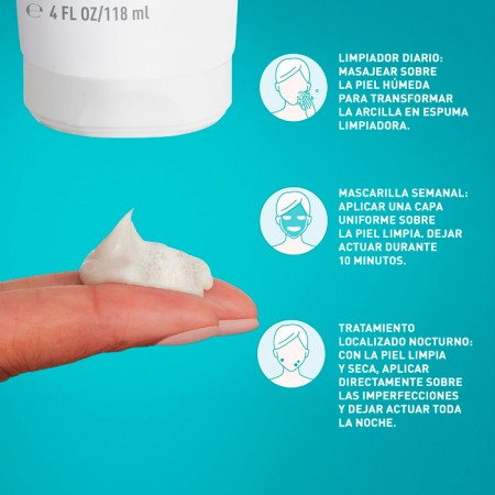 CERAVE LIMPIADOR ARCILLA-ESPUMA CONTROL IMPERFECCIONES PIEL ACNEICA 118 ML