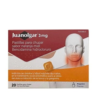 JUANOLGAR 3 MG 20 PASTILLAS PARA CHUPAR SABOR NARANJA - MIEL