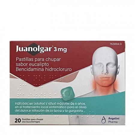 JUANOLGAR 3 MG 20 PASTILLAS PARA CHUPAR SABOR EUCALIPTO
