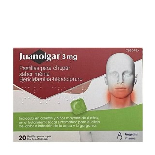 JUANOLGAR 3 MG 20 PASTILLAS PARA CHUPAR SABOR MENTA