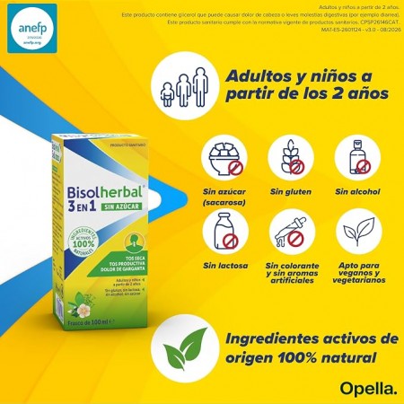 BISOLHERBAL SUGAR FREE SYRUP 100 ML.