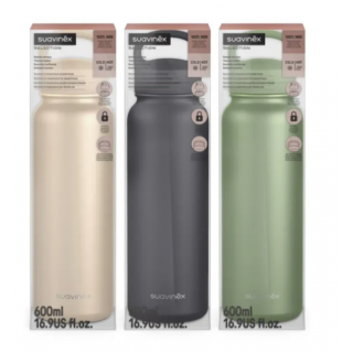 BOTELLA TERMO DE ACERO INOXIDABLE ADULTO SUAVINEX SELECTION 1 UNIDAD 600 ML COLOR ESSENCE