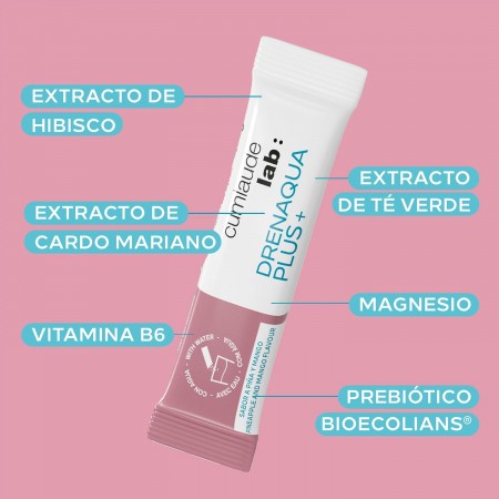 CUMLAUDE LAB: DRENAQUA PLUS+ 14 STICKS 2,88 G SABOR PIÑA Y MANGO